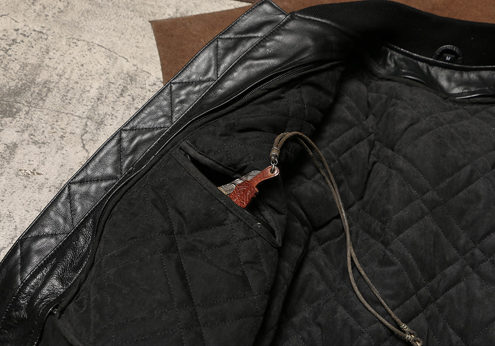 キルティングライナー取り外し可能◇ゴートレザーレザー MA-1 フライトジャケット◇ M~5XL