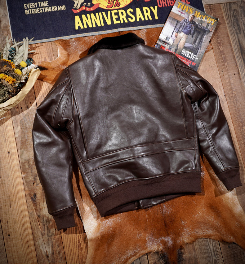 茶芯ホースハイドレザーG-1 フライトジャケット M~4XL