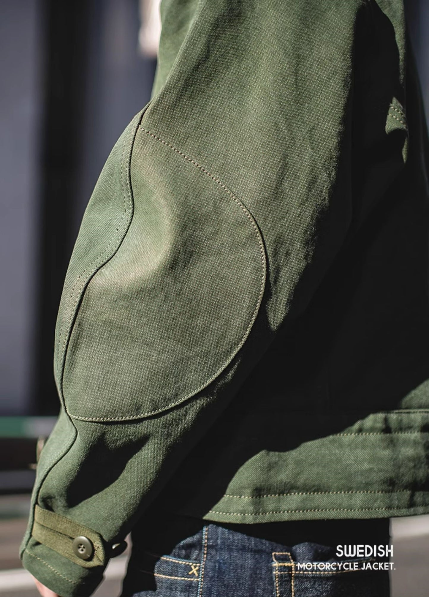 ▲スウェーデン軍 モーターサイクル ジャケット 復刻品 カーキ メンズ▼M~2XL