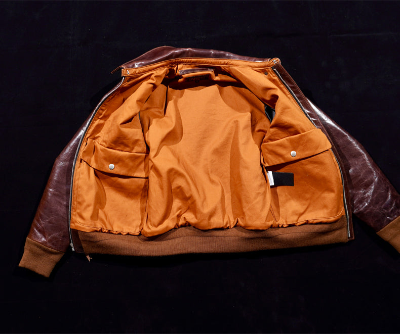 昨シーズン物売り切りセール△ヴィンテージ復刻 オイルドゴートレザー A-2ジャケット▽S~4XL