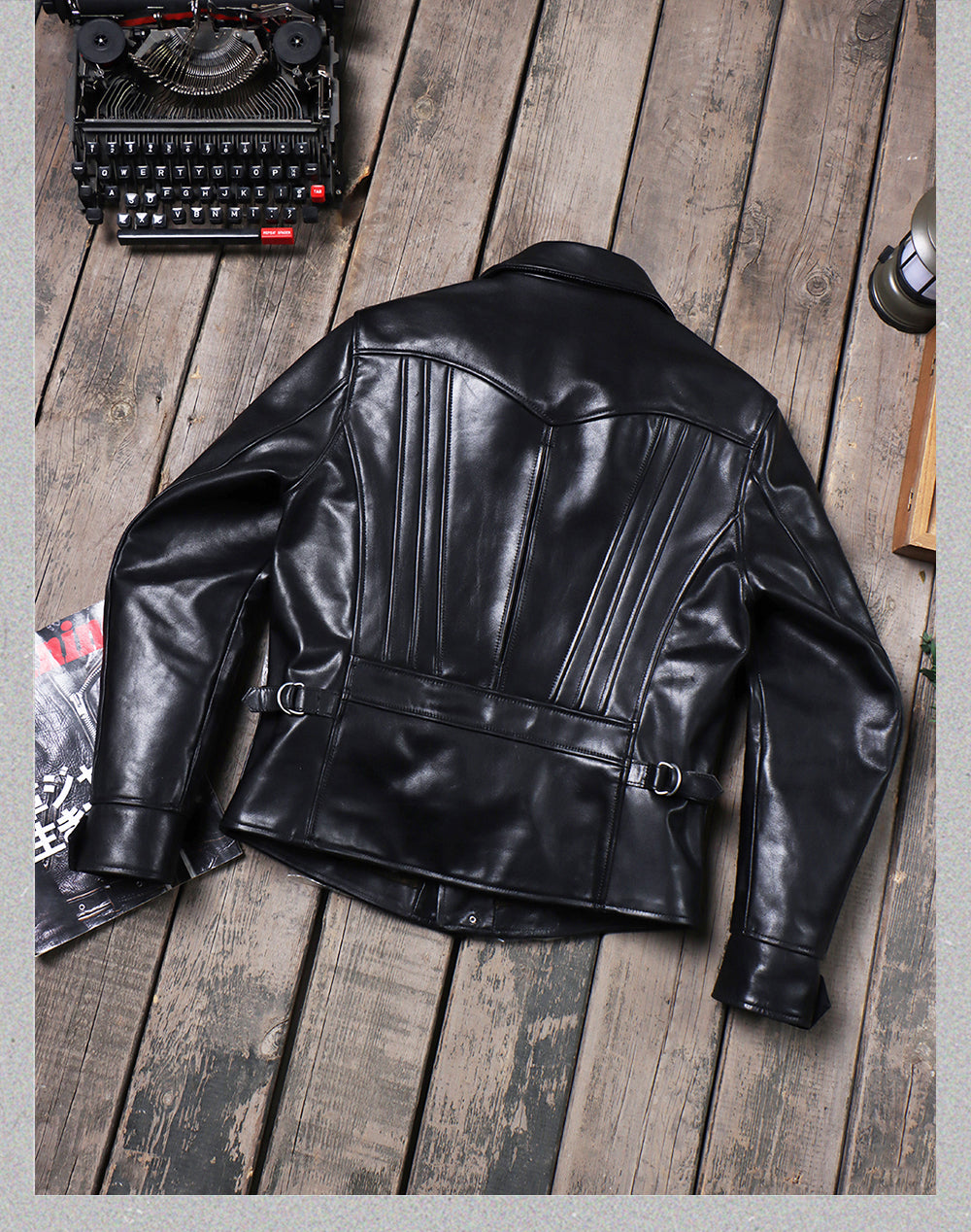 ヴィンテージ50s 復刻 カウレザー ダブルライダースジャケットS~4XL