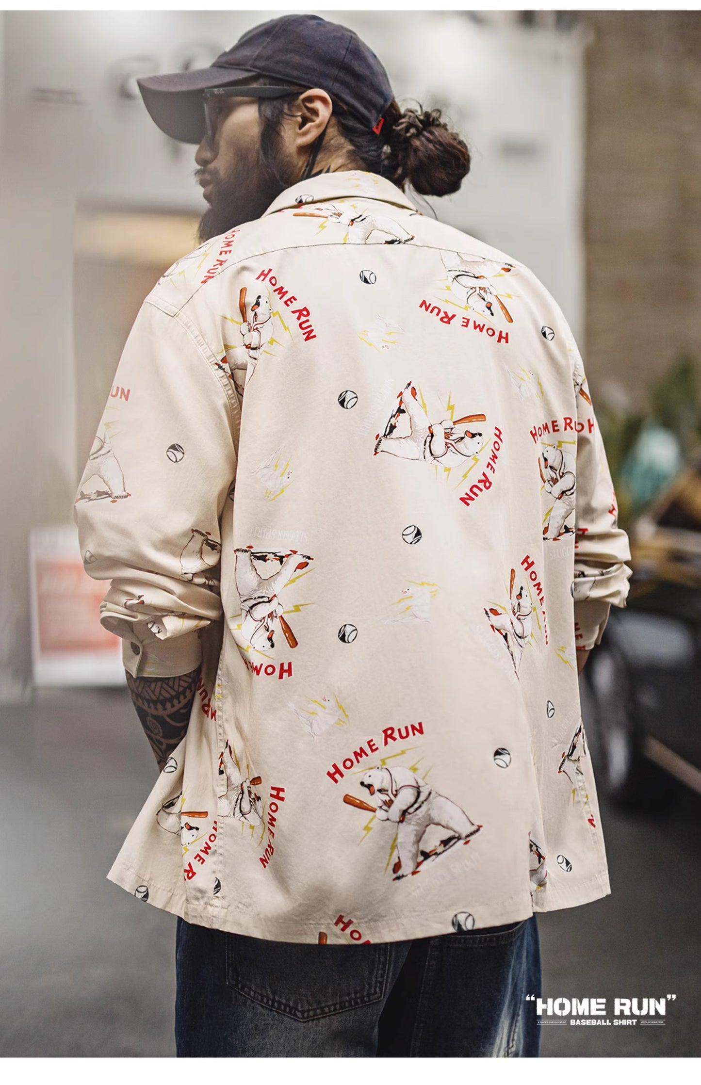 ◆白熊柄HOME RUNシャツ◆S~2XL