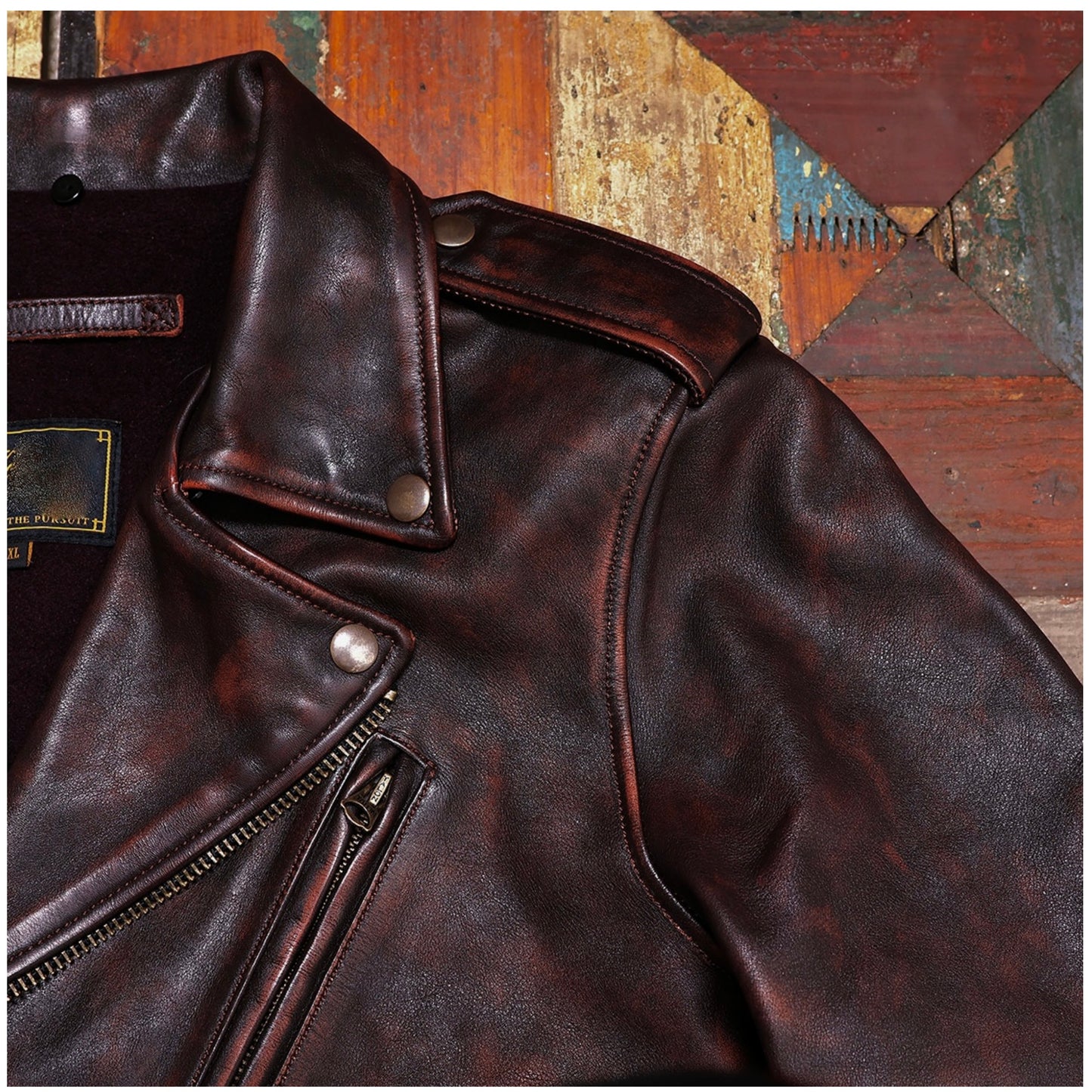 ファーの取り外し可能◇ヴィンテージ50s 復刻 茶芯カウレザー ダブルライダースジャケット◇S~5XL