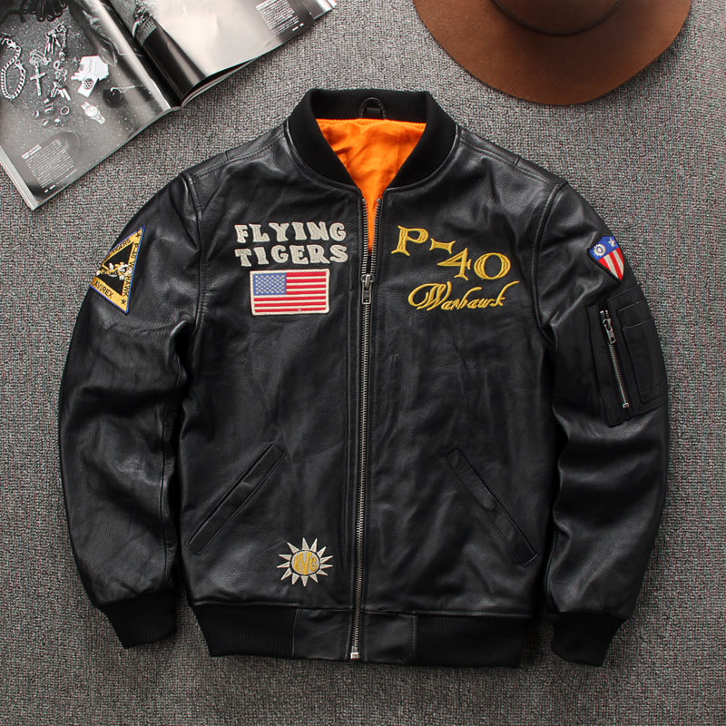 1点のみスペシャルSALE△XLサイズ▽カウレザーFLYING TIGERS MA-1 