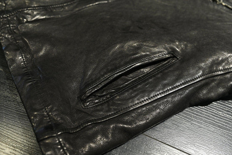 ◇ウォッシュ加工による風合いが絶妙◇シープレザーフーディージャケット◇M~2XL
