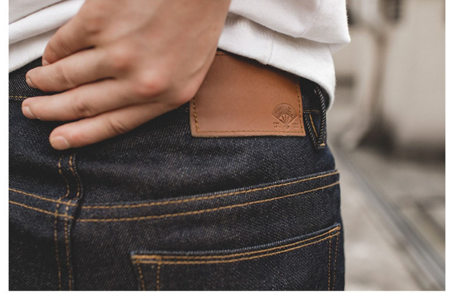 △13.8oz 良質 セルビッチ細身テーパード デニムパンツ▽ジーンズ 赤耳 ジーパン サイズ28~38