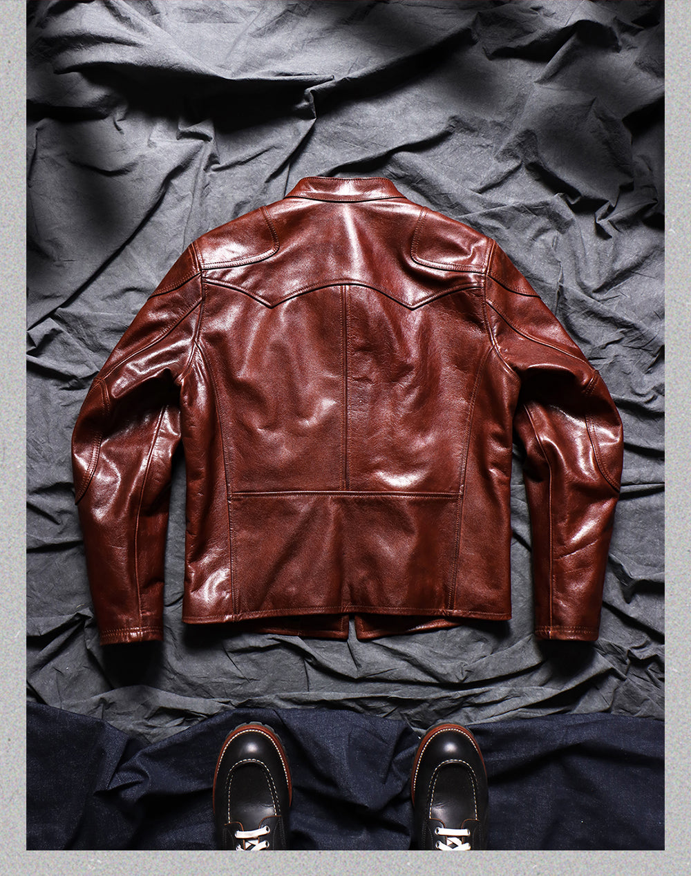 ▲ビンテージ復刻 植物タンニン鞣し ゴートレザー シングルライダース ジャケット▼M~4XL