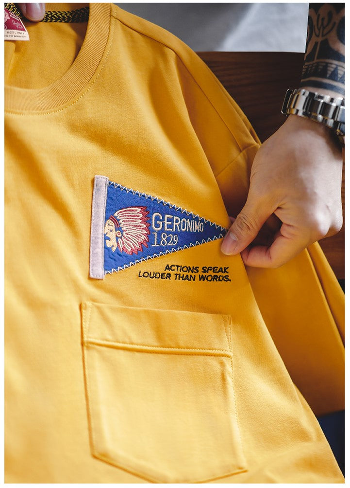 胸のジェロニモワッペンがポイントに◆コットン100% INDIANTシャツ◆S~2XL