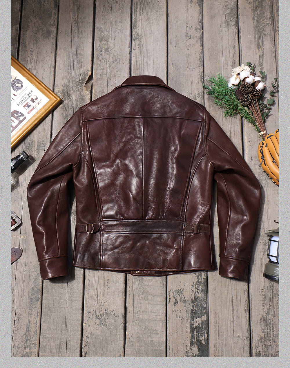 ヴィンテージ 復刻 カウレザー ダブルライダースジャケットM~4XL