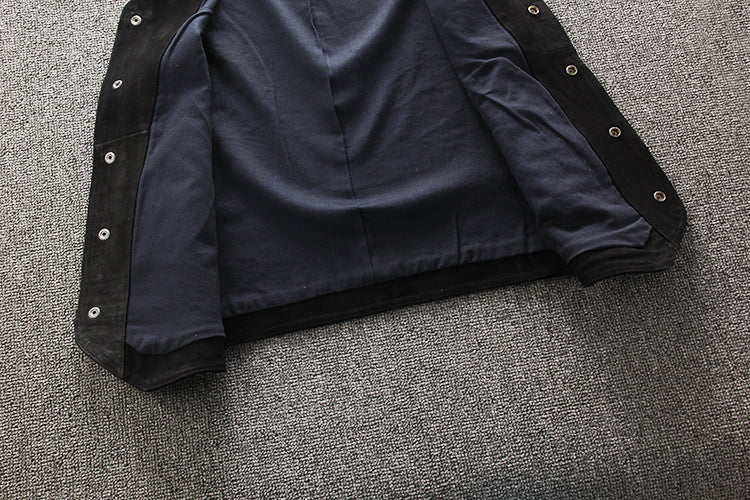スウェード レザー ライダース ベスト M~4XL