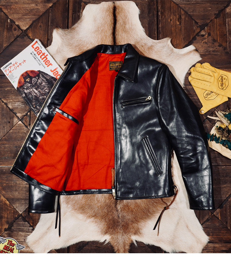 ◇ヴィンテージ復刻 植物タンニン鞣しホースハイドレザー CHP ポリスジャケット◇