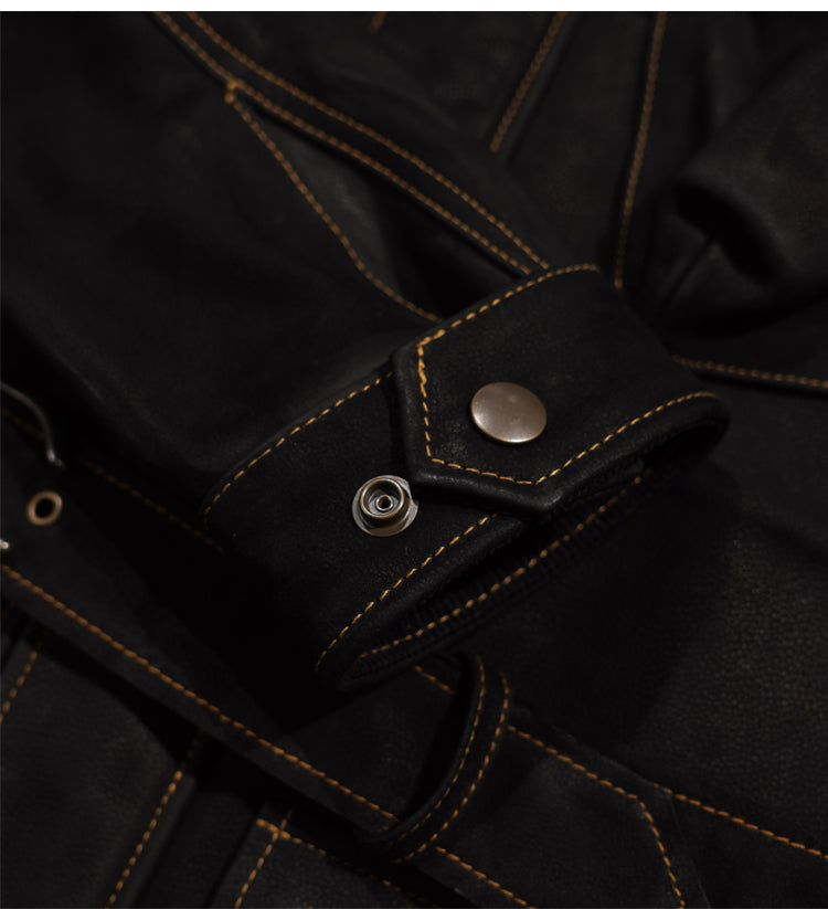▲細部のディテールまで完璧な拘り ヌバックレザー ライダースジャケット▼S~4XL