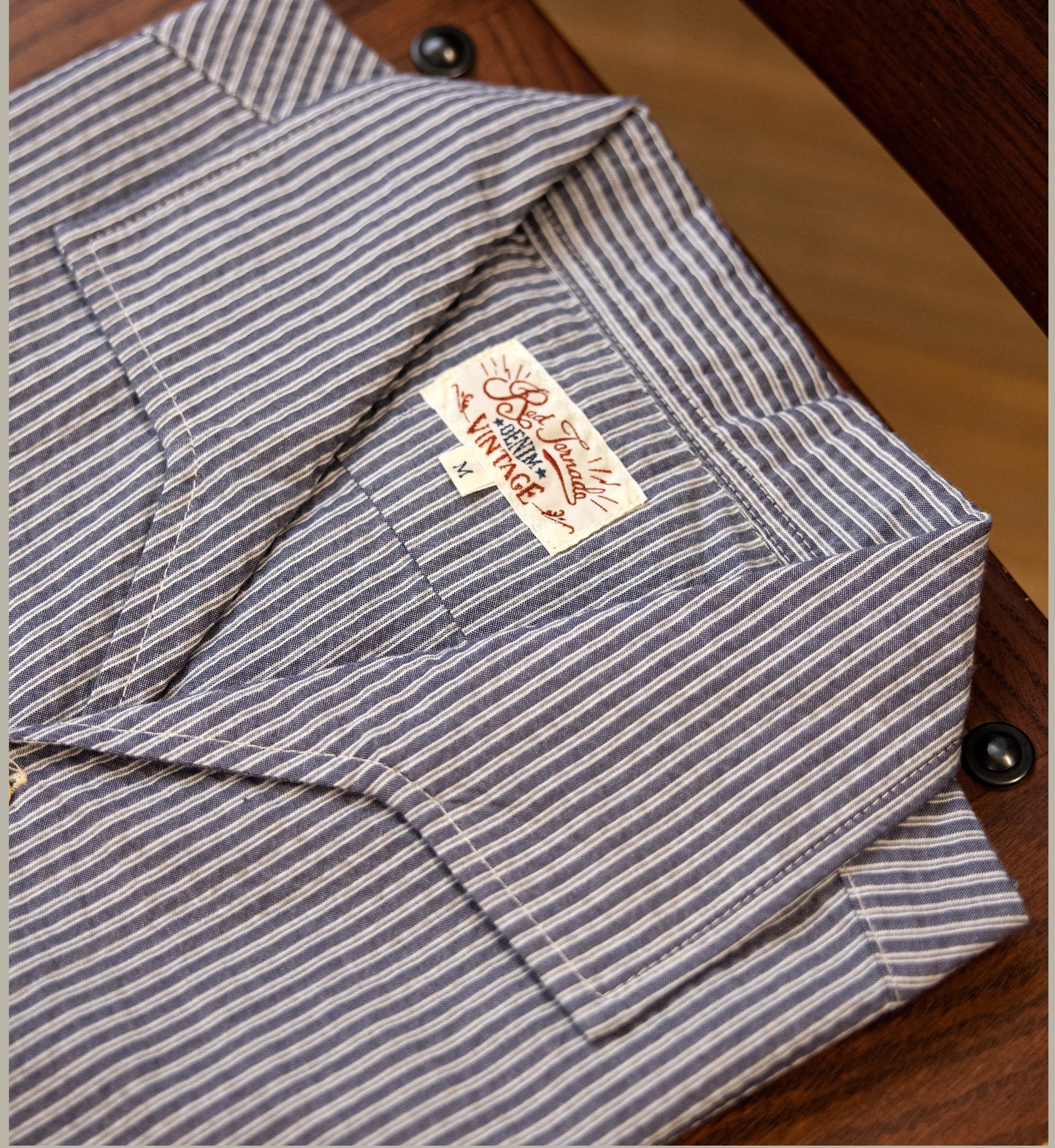 △ヴィンテージ復刻 コットンストライプ 半袖 イタリアンカラーシャツ▽S~3XL