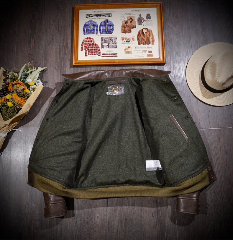 ワックス加工 カウレザー フライトジャケット S~4XL