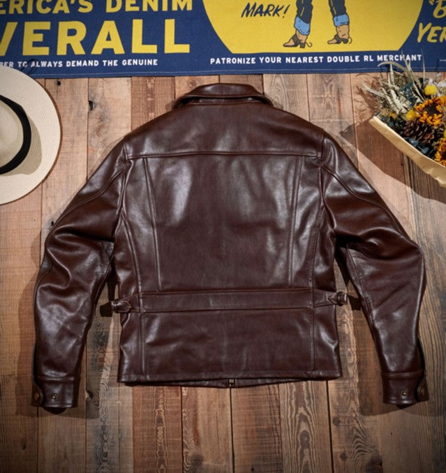 1930's VINTAGE復刻デザイン 植物タンニンなめし カウレザー シングルライダースジャケット S~4XL