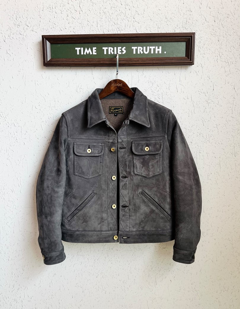 2色展開☆ヴィンテージ復刻 ウエスタンステッチ カウレザーショートジャケット☆M~3XL