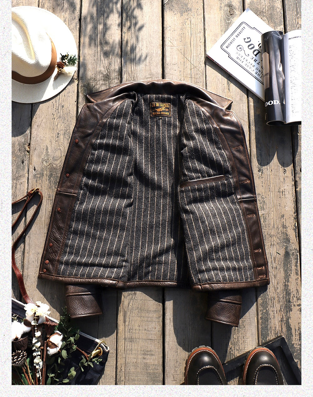☆1.6㎜ アメリカ産牛革使用☆コンチョボタン付き カウレザージャケット☆S~4XL