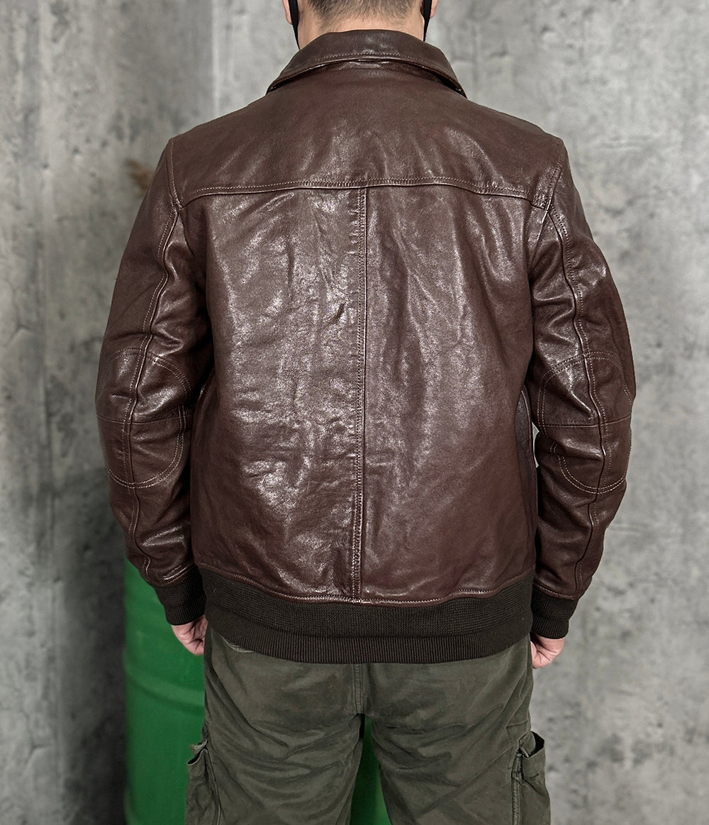 3色展開◇絶妙なヴィンテージ加工◇ゴートレザー G-1 フライトジャケット◇M~5XL