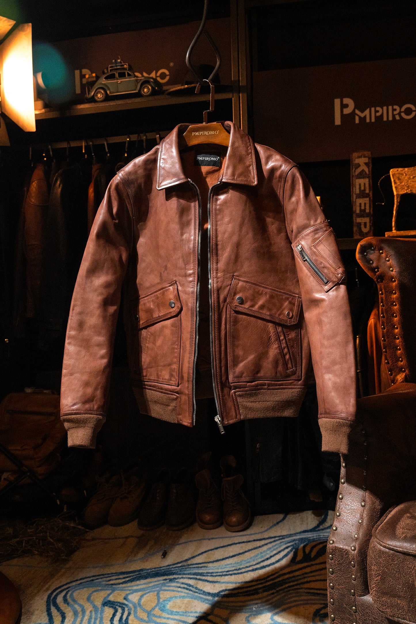 △ヴィンテージ復刻 カウレザー A-2ジャケット▽M~XL
