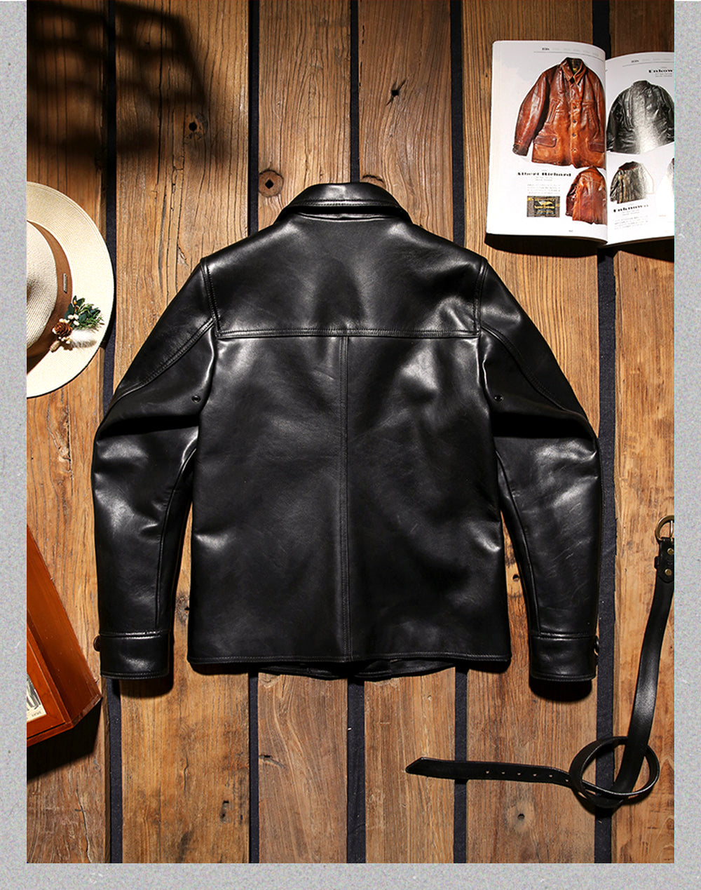 △イタリア産 ウォッシャブル カウレザーカーコート▽S~4XL