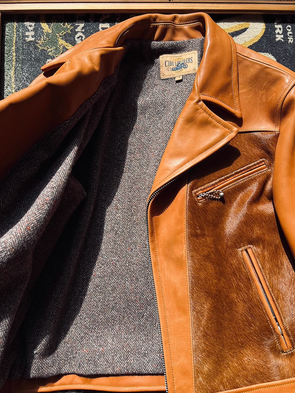 ▲昨シーズン物売り切れ価格▼S/Lサイズのみ ヴィンテージ復刻 ハラコ×カウレザーダブルライダースジャケット▲