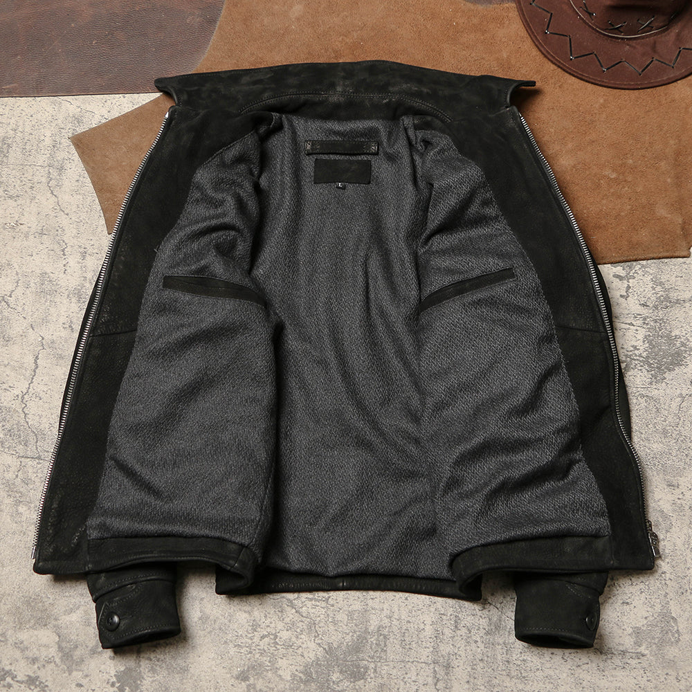 1930’s ヴィンテージ復刻型 ヌバックカウレザー シングルライダース ジャケット M~5XL