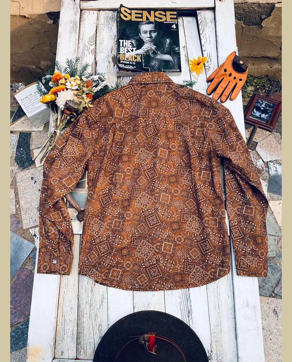 ◆ヴィンテージスタイル バンダナ柄 ロングスリーブシャツ◆ M~3XL