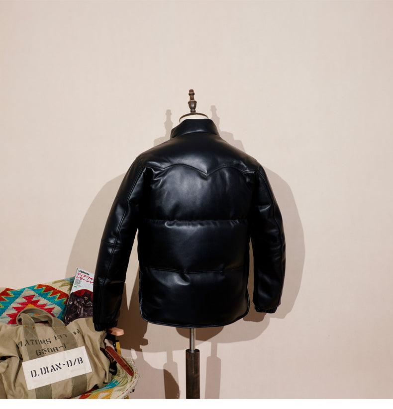 ◇ニュージーランド産シープレザー使用 ブラックレザーダウン ウエスタンステッチ ジャケット◇ S~4XL