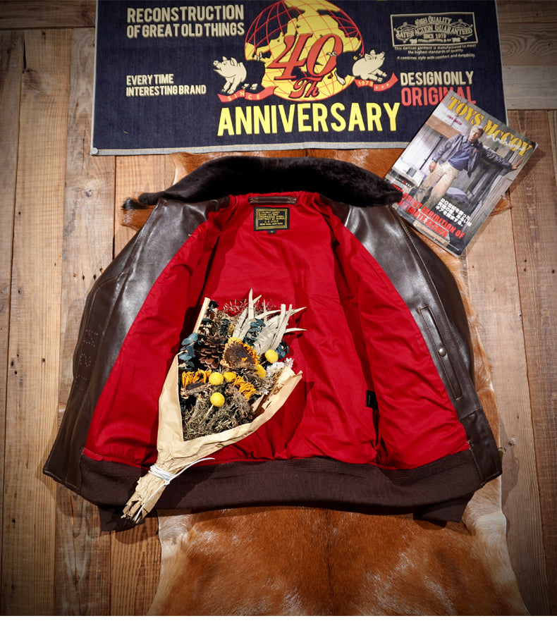 茶芯ホースハイドレザーG-1 フライトジャケット M~4XL