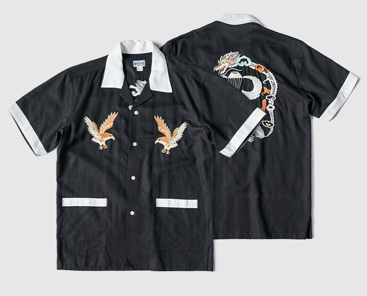 2色展開★ヴィンテージ復刻 ハーフスリーブ スカシャツ★S~2XL
