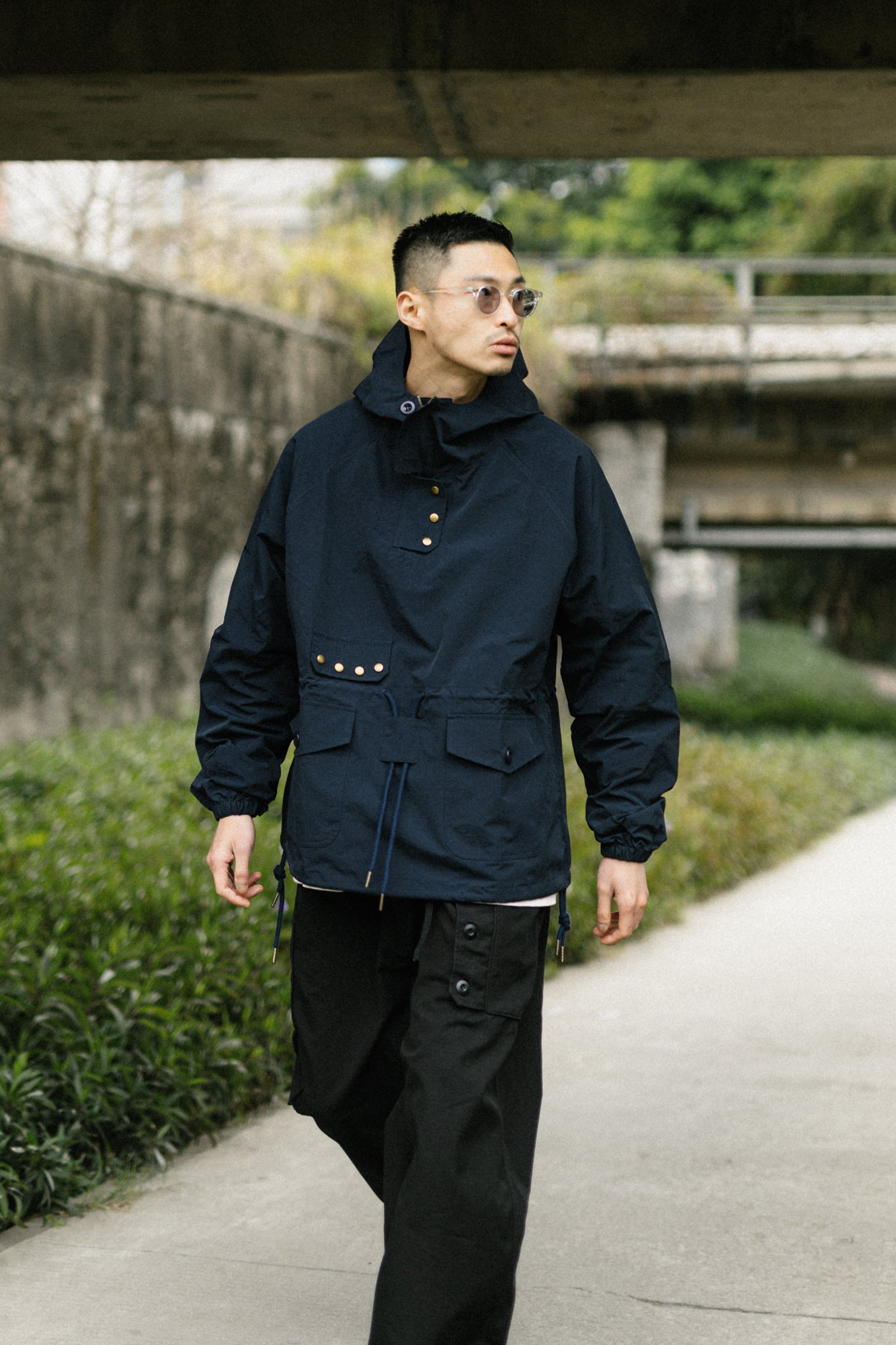 2色展開△ROYAL NAVY RAF復刻 modifiモデル コットンヘリンボーン スモックパーカー ▽