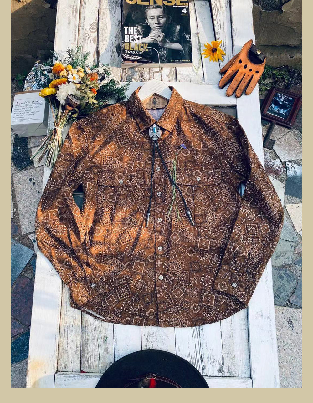 ◆ヴィンテージスタイル バンダナ柄 ロングスリーブシャツ◆ M~3XL