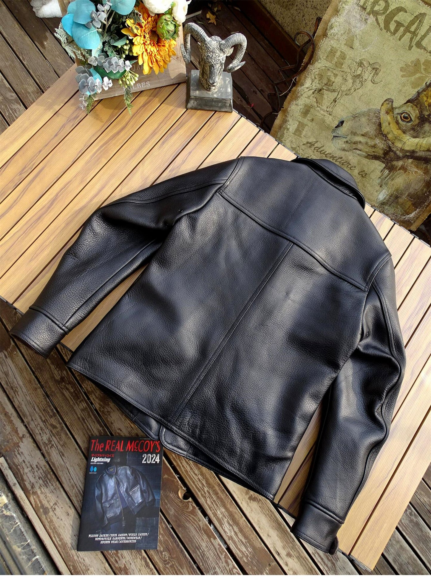 △1.7mmカウレザーカーコート▽S~4XL