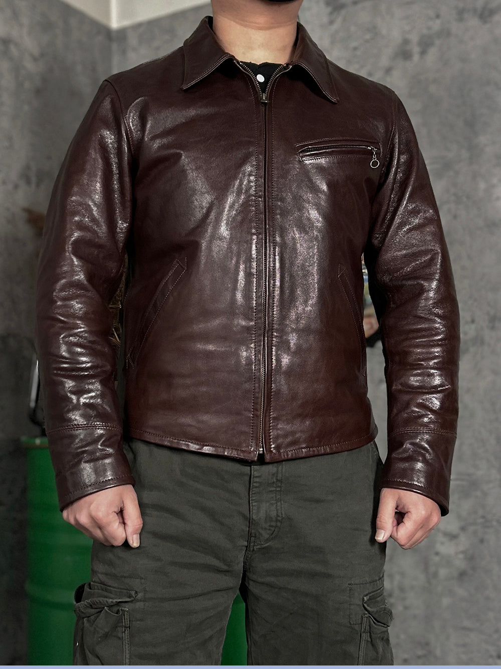 30’s ヴィンテージ復刻 オイルゴートレザージャケット M~4XL