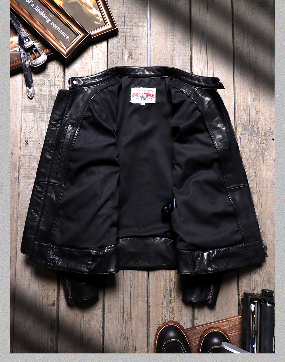 ▲ビンテージ復刻 植物タンニン鞣し カーフレザー シングルライダース ジャケット▼S~5XL