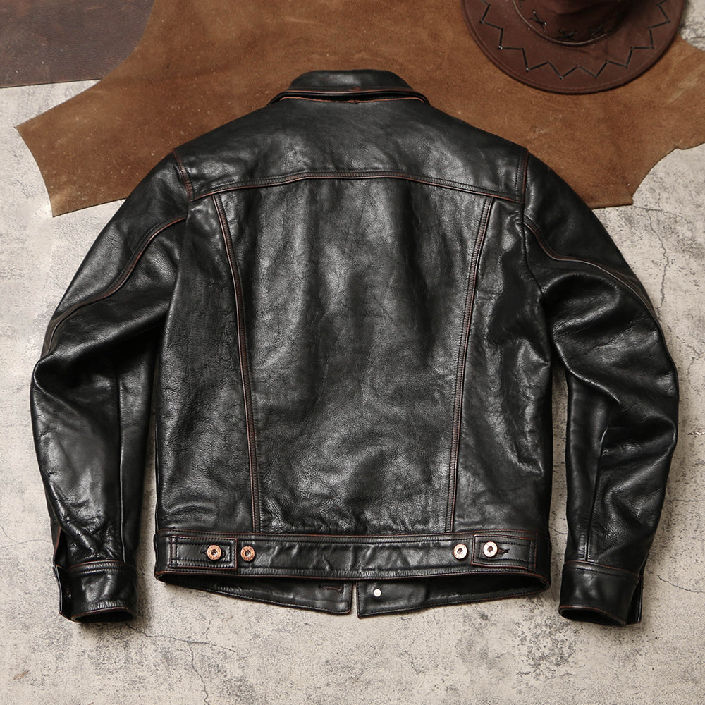 ★ストームライダー型 復刻モデル 茶芯カウレザージャケット★ M~4XL