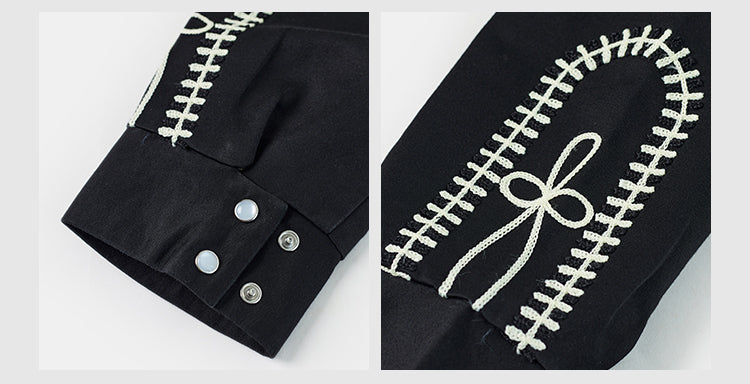 刺繍装飾◇ヴィンテージ50s復刻 コットン×レーヨン ウエスタンシャツ◇裏地付き