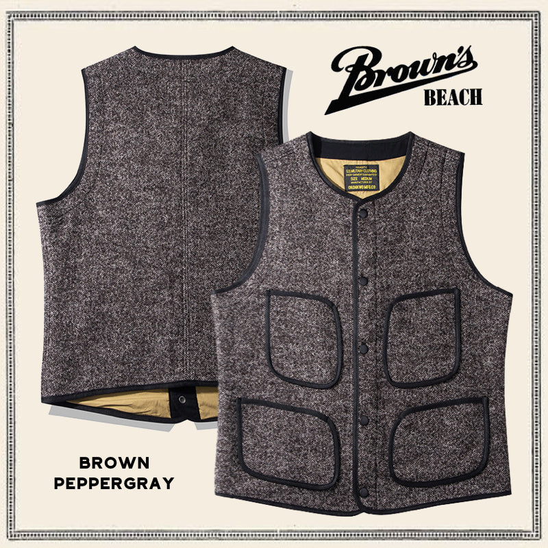 ★ヴィンテージ復刻 ウールコットン ビーチベスト★S~2XL