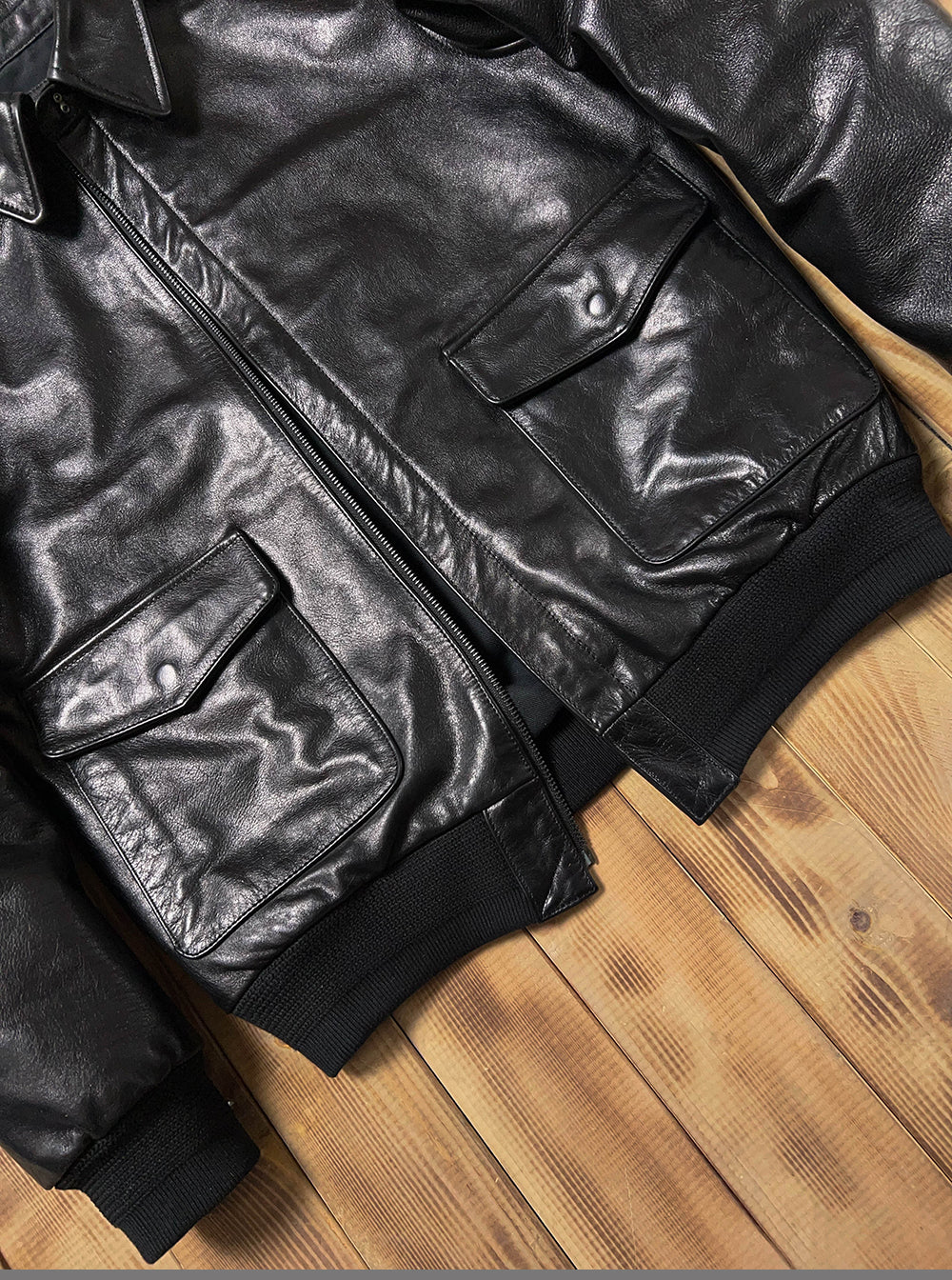 ◇◇ヴィンテージ復刻 オイルフィニッシュカウレザーA-2ジャケット◇◇M~5XL