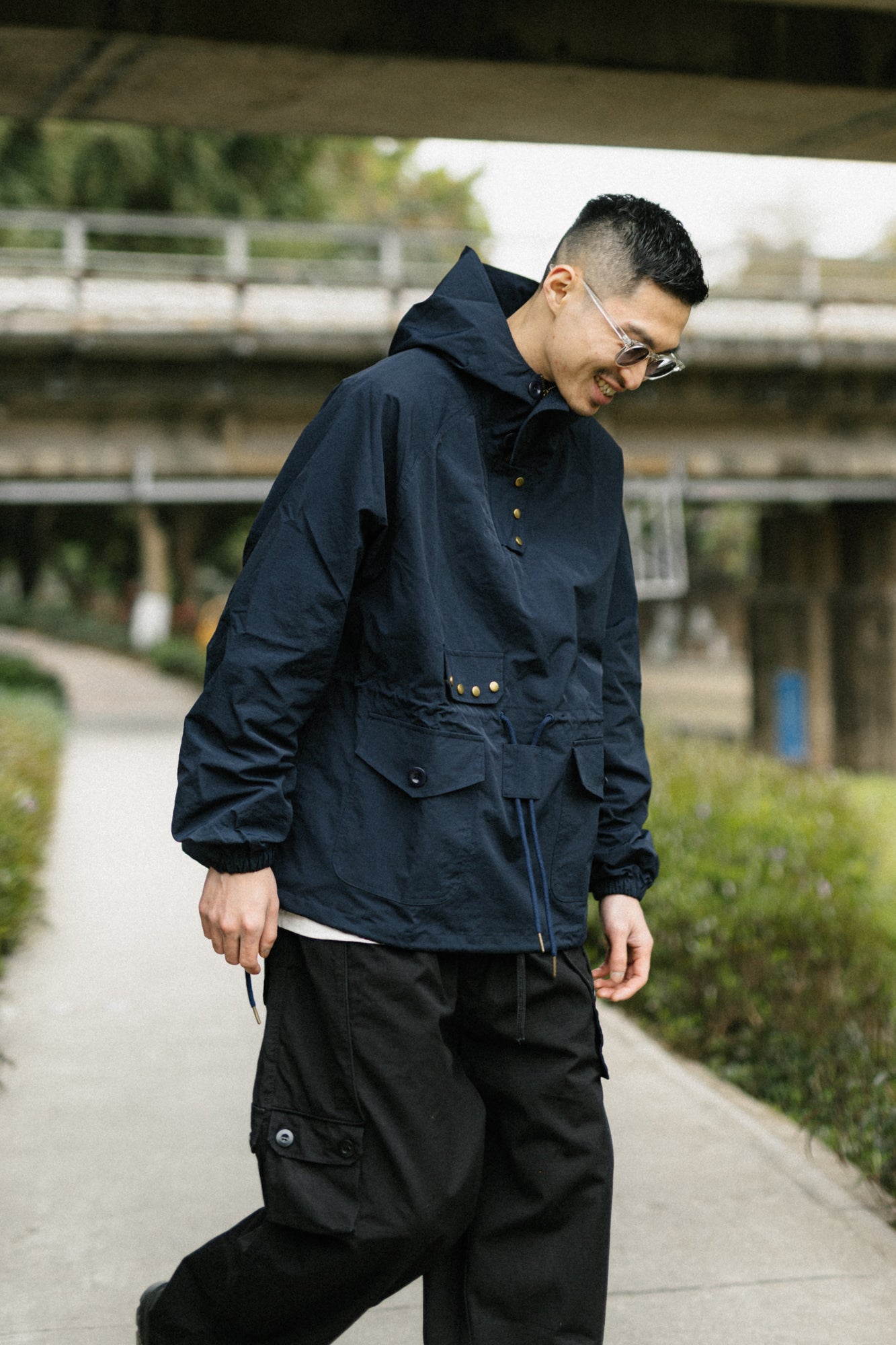 2色展開△ROYAL NAVY RAF復刻 modifiモデル コットンヘリンボーン スモックパーカー ▽