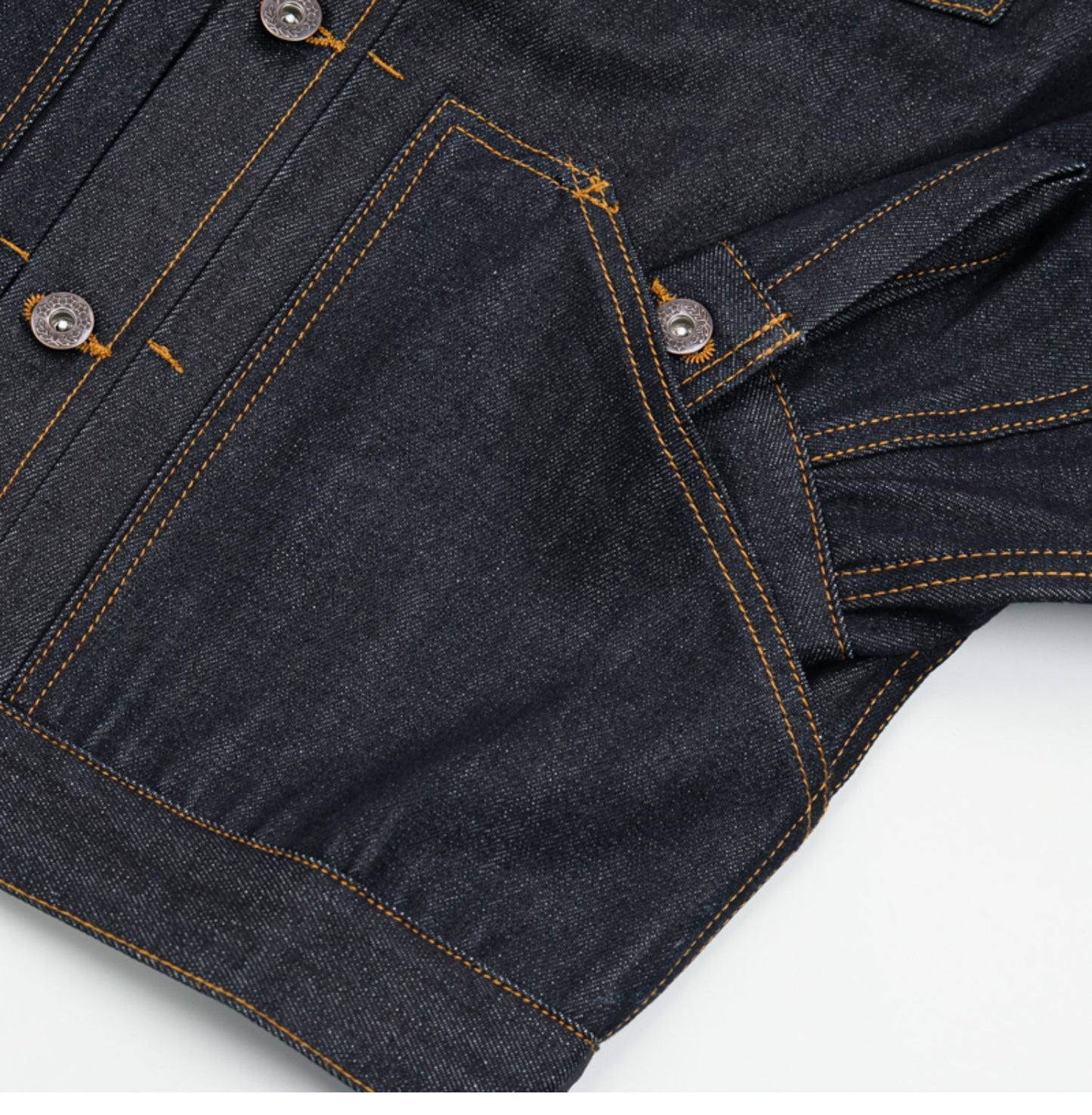 背面のアクションプリーツで高い可動性☆ヴィンテージ復刻 14.5OZ ノンウォッシュ セルビッチ デニムジャケット☆S~2XL