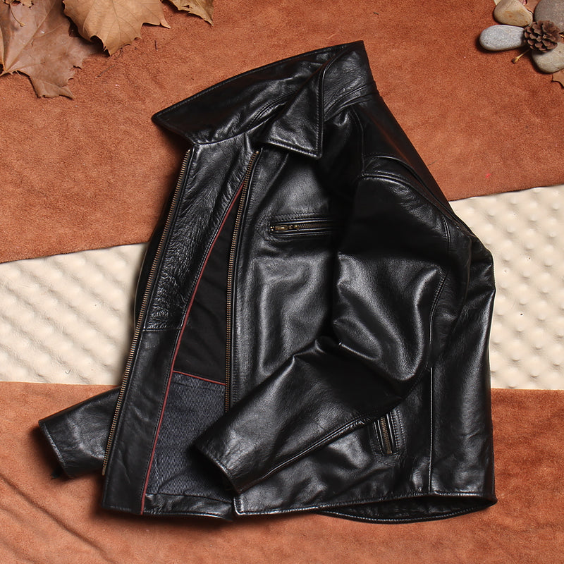 昨シーズン物売り切りセール★カウレザー シングルライダースジャケット★M~5XL