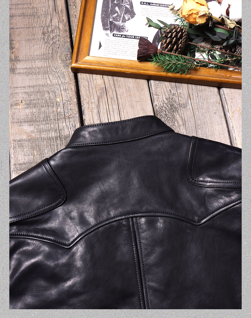▲ビンテージ復刻 植物タンニン鞣し カウレザー シングルライダース ジャケット▼S~5XL