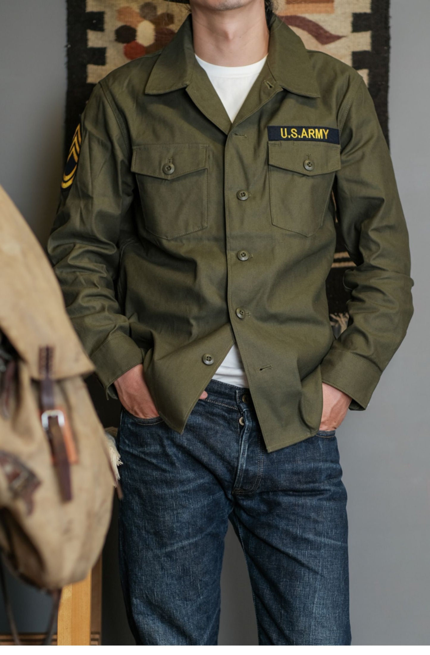 ★サテンコットンの生地感◎OG-107 USアーミーシャツ★M~XL