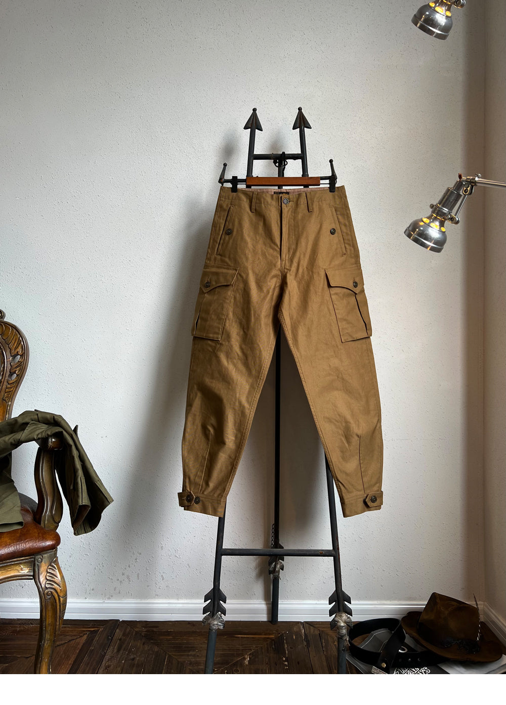 2色展開◇ヴィンテージ復刻デザイン ジャングルクロスコットン使用 ワークパンツ◇S~3XL
