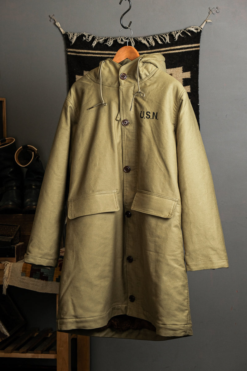 ☆ヴィンテージ 復刻 N-2 ウールアルパカ混総ボア USNデッキコート☆S~XL