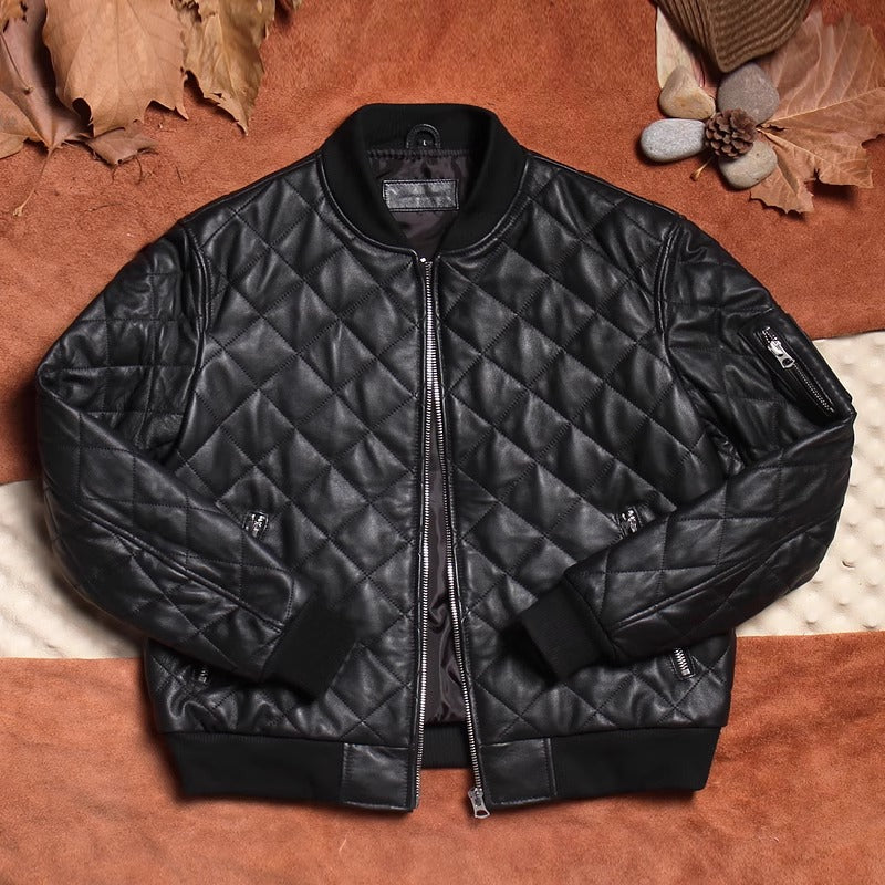 MA-1型 シープレザーキルティング フライトジャケット M~5XL