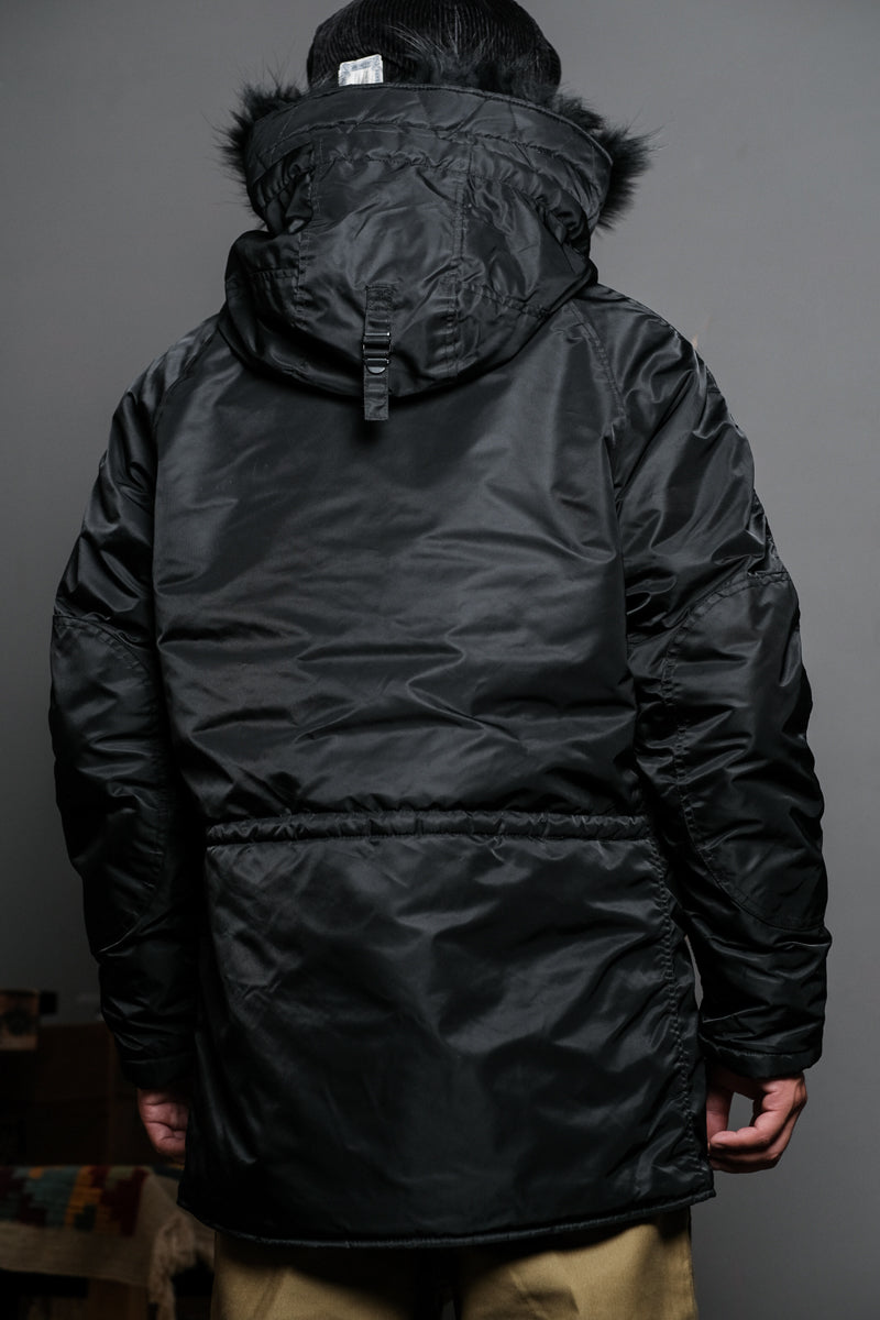 たっぷりファーに中綿で防寒性抜群★ヴィンテージ復刻 N-3Bフライトジャケット★M~3XL black
