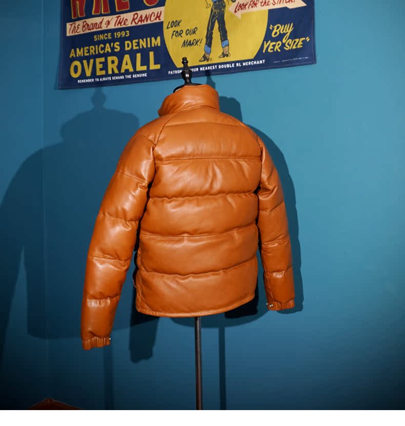 ◇イタリア産シープレザー使用 レザーダウンジャケット◇ S~4XL