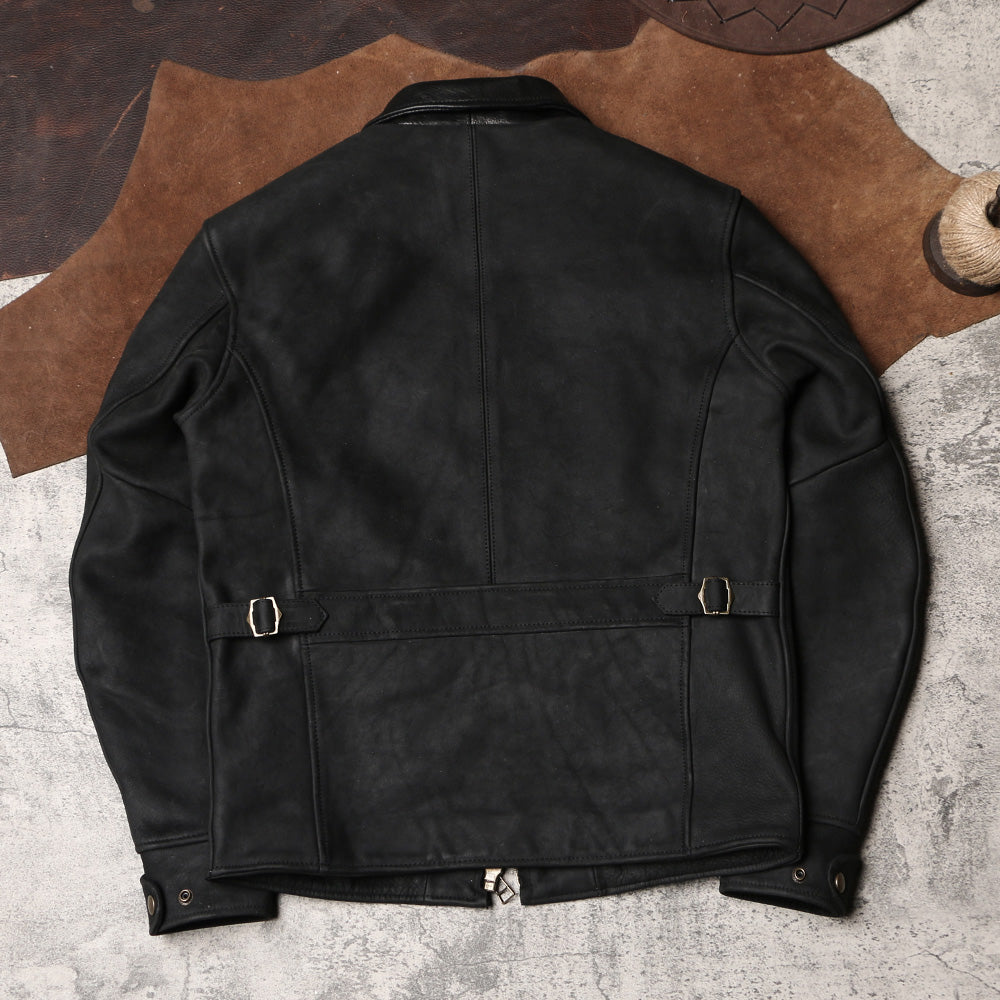 1930’s 復刻型ヴィンテージ加工 カウレザー シングルライダース ジャケット M~5XL